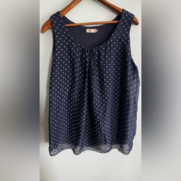 M Made In Italy Tops - Polka Dot Navy Camisole